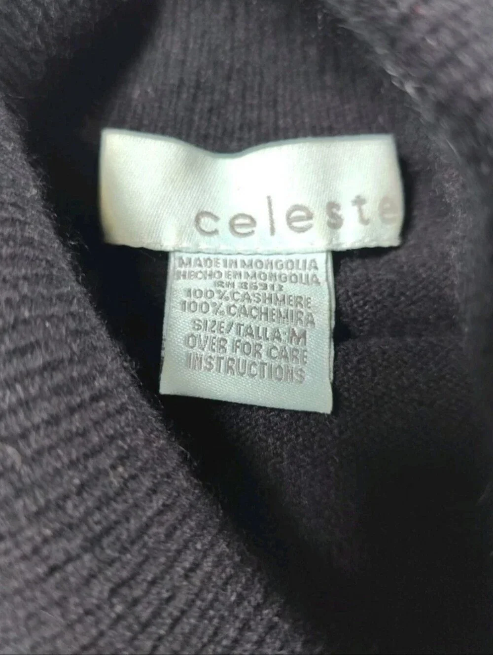 Celeste Womens Black 100% Cashmere Turtle Neck Size M - Picture 2 of 7